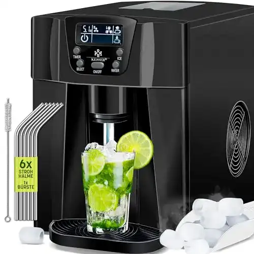 Eiswürfelspender KESSER ® Edelstahl 100W, 2 Würfelgrößen