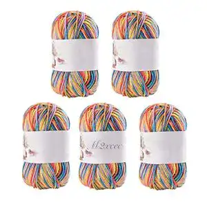 Regenbogen-Wolle M2xcec 250g Acrylgarn, bunt Farbverlauf
