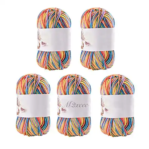 Regenbogen-Wolle M2xcec 250g Acrylgarn, bunt Farbverlauf