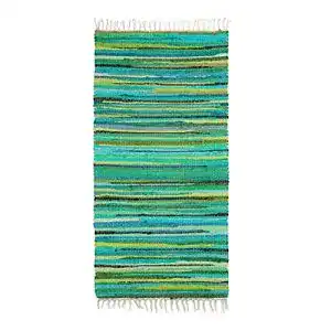 Flickenteppich Relaxdays 70 x 140 cm mit Fransen aus Polyester