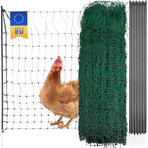 Geflügelnetz Agrarzone Geflügelzaun ohne Strom 25m x 112cm