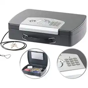 Geldkassette mit Zahlenschloss Xcase Geldkassette: Stahlkabel