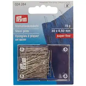 Stecknadeln Prym, 0,50 x 30mm, silberfarbig, 15g, Karte mit Dose