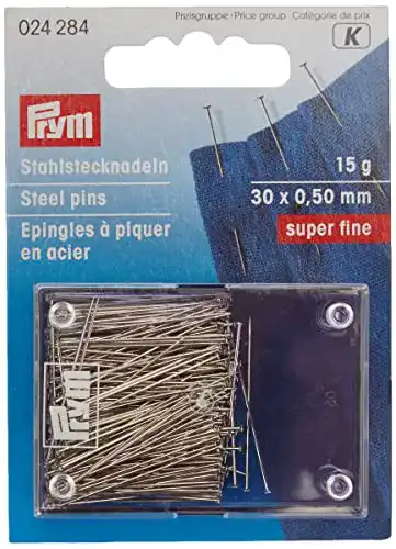 Stecknadeln Prym, 0,50 x 30mm, silberfarbig, 15g, Karte mit Dose