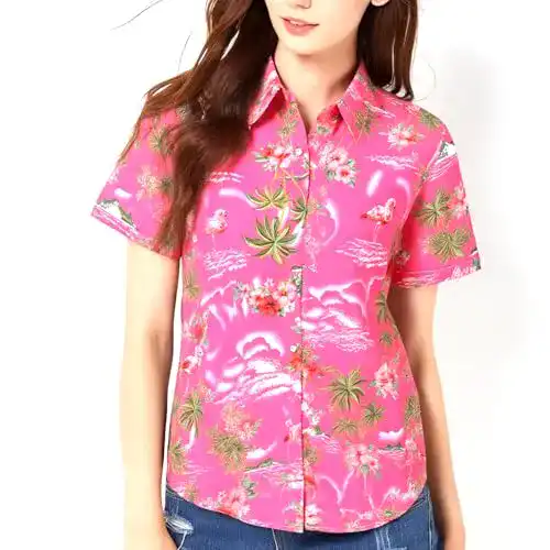 Hawaiihemd SSLR Hawaii Hemd Damen, Hawaii Bluse, Kurzarm