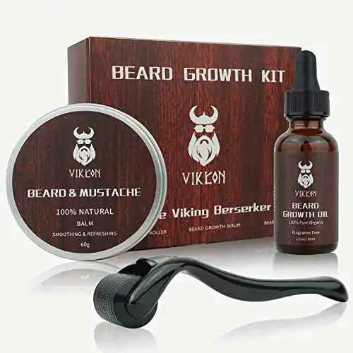 Bartroller INVJOY Beard Growth Kit, VIKICON Bartpflege Set