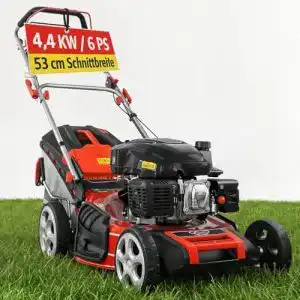 Benzin-Rasenmäher 53 cm Schnittbreite Hecht 5-IN-1 Radantrieb