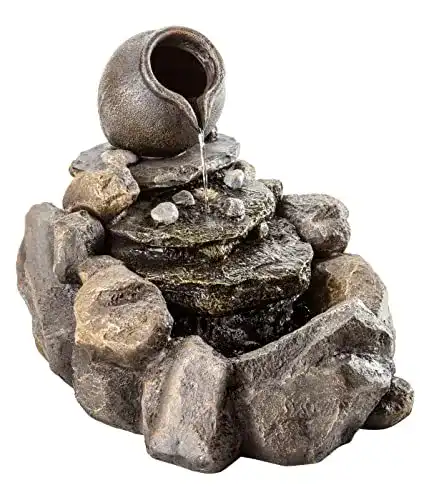Steinbrunnen Dehner Gartenbrunnen Florero, Steinoptik