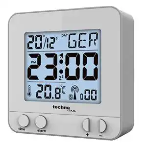 Funkwecker Technoline WT 235- Silber mit Touchsensor, Plastik