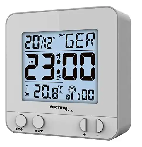 Funkwecker Technoline WT 235- Silber mit Touchsensor, Plastik