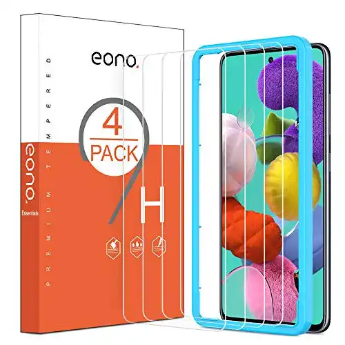 Samsung-Galaxy-A51-Panzerglas Eono Amazon Brand, 4 Stück