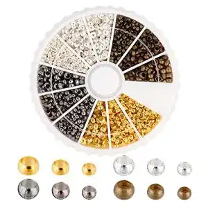 Quetschperlen PandaHall 1440 Stück 4 Farben 3 Größen