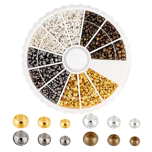 Quetschperlen PandaHall 1440 Stück 4 Farben 3 Größen