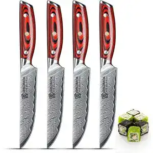 Damast-Steakmesser WILDMOK 12cm Damaskus Steak Messer Set