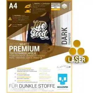 Transferpapier SKULLPAPER ® Transferfolie FÜR DUNKLE STOFFE