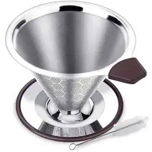 Kaffeefilter FOXAS Permanenter aus Edelstahl, Silikongriff