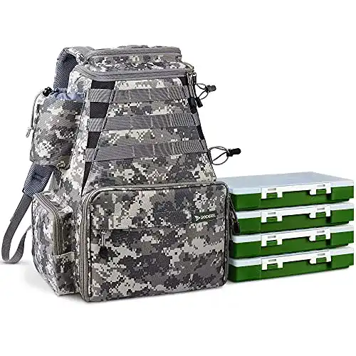 Angelrucksack mit Rutenhalter Rodeel Rucksack für Angelzubehör