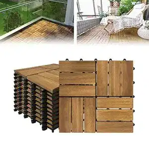 Holzfliesen Balkon LARS360, Klicksystem, Akazie, 55 Stück