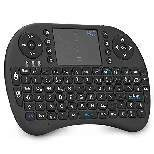 Funktastatur mit Touchpad Rii i8 Mini Tastatur Wireless, Smart TV