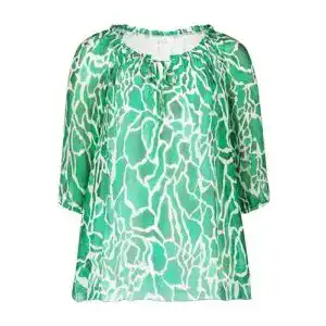 Seidenbluse Cartoon Damen 8971/7168 Bluse, Green/White, 38