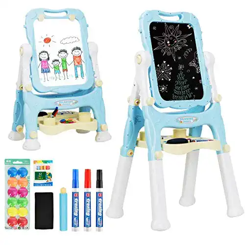 Kindertafel COSTWAY 2 in 1 , Kinder Staffelei doppelseitig