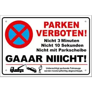 Parkverbotsschild tatmotive PREMIUM PS01 lustig inkl. Schrauben