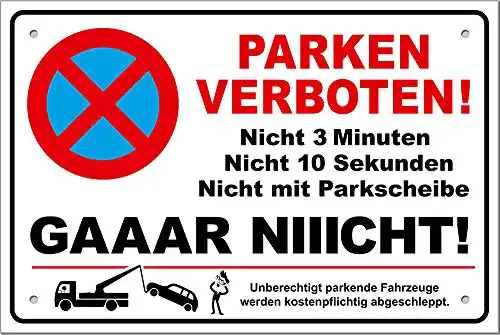Parkverbotsschild tatmotive PREMIUM PS01 lustig inkl. Schrauben