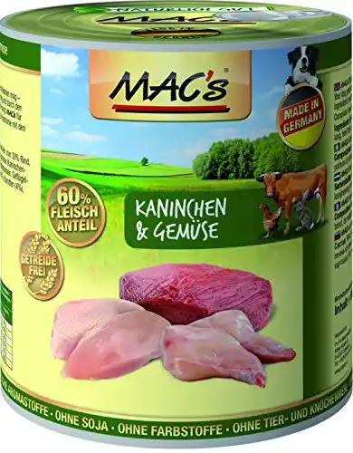 Die beste MACs-Hundefutter Mac's Macs Dog Kaninchen. Gemüse 6 x 2026 Test Bestseller MACs-Hundefutter Mac’s Macs Dog Kaninchen. Gemüse 6 x