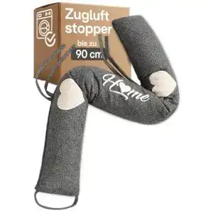 Zugluftstopper Praknu Grau, waschbar, 1kg schwer, effektiv