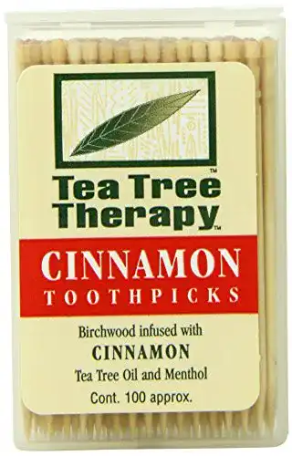 Zahnstocher Tea Tree Therapy Teebaum-Therapie-, Zimt, 100 Stück