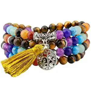 Gebetskette mookaitedecor Edelstein elastisches Armband