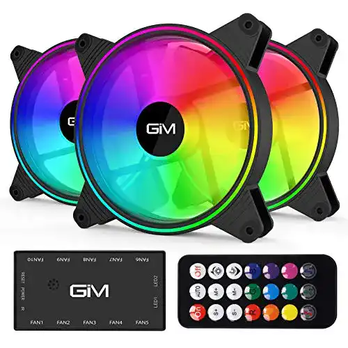 140mm-Lüfter GIM KB-140 140mm RGB Lüfter, 3er Pack