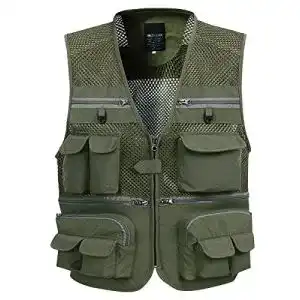 Anglerweste KEFITEVD Herren Outdoor Weste Männer Ärmellos Weste mit Vielen Taschen Weste