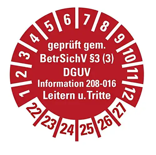 Prüfplakette MBS-SIGNS 100 Stück – Mehrjahres”geprüft gemäß