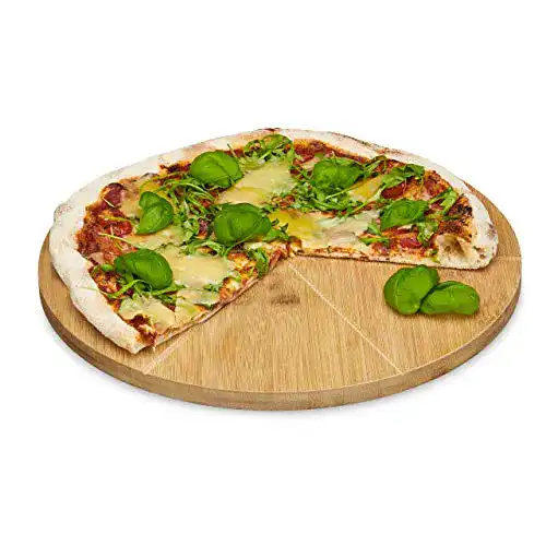 Pizzateller Relaxdays Bambus 33 cm Durchmesser, Holz