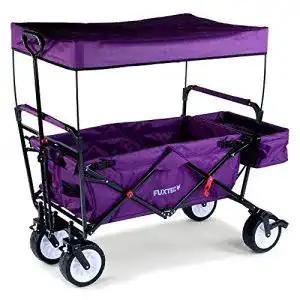 Faltbarer Bollerwagen Fuxtec JW-76C Purpur/lila klappbar mit Dach