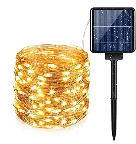 Solar-Lichterkette (außen) AUOPLUS, 300er LED, 30M Warmweiß