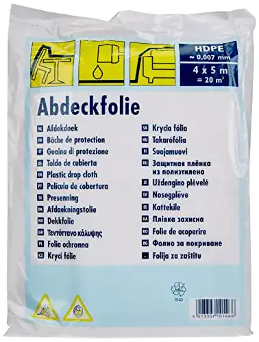 Abdeckfolie Color Expert 20m² Abdeckplane 4x5m transparent