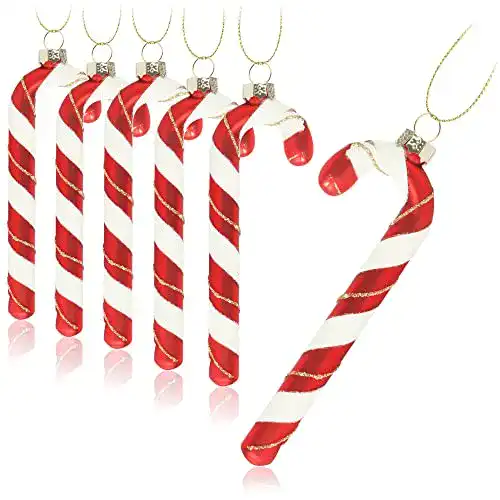 Zuckerstange com-four ® 6X Christbaumanhänger