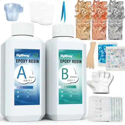 Epoxidharz SigWong mit Härter 520ml/541g Set glasklar Gießharz