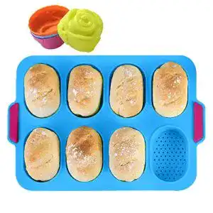 Brötchen-Backform KeepingcooX ® mit Rosenformen, Blau
