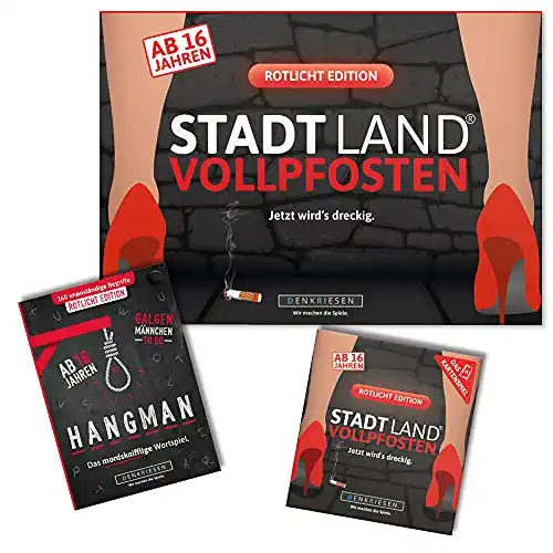 Die beste Stadt Land Vollpfosten DENKRIESEN - Trio Rotlicht Edition ® 2026 Test Bestseller Stadt Land Vollpfosten DENKRIESEN – Trio Rotlicht Edition ®