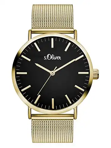 Damenuhr s.Oliver Analog Quarz Armbanduhr, Edelstahlarmband