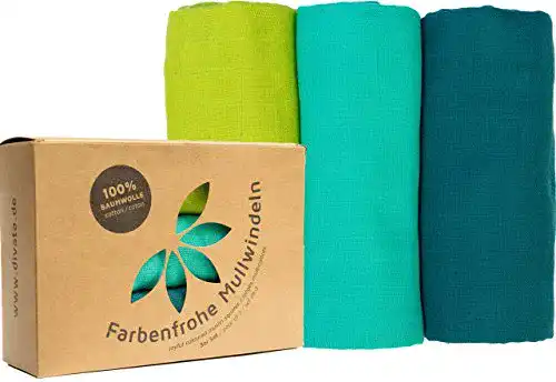 Spucktuch divata Bunte Baby Spucktücher, 3er Set, 80×80 cm