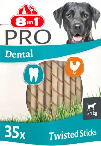 Dental-Sticks für Hunde 8in1 Pro Dental Twisted Sticks gesund