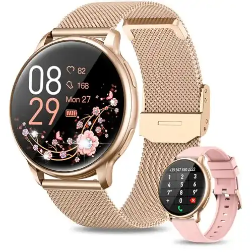 Smartwatch (rund) RUXINGX Damen mit Telefonfunktion 1.32″