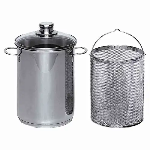 Spargeltopf Krüger Karl, Spaghettitopf mit Siebeinsatz, 16 cm