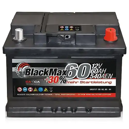 Autobatterie 60 Ah BlackMax 12V Starterbatterie