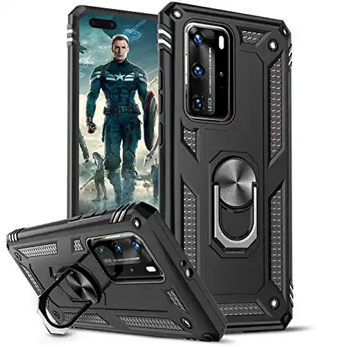 Huawei-P40-Pro-Plus-Hülle LeYi, 360 Grad Ring Halter