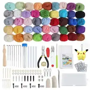 Filzwolle Anpro Nadelfilz Set, 45 Farben Basteln Nadelfilz Starter Kit